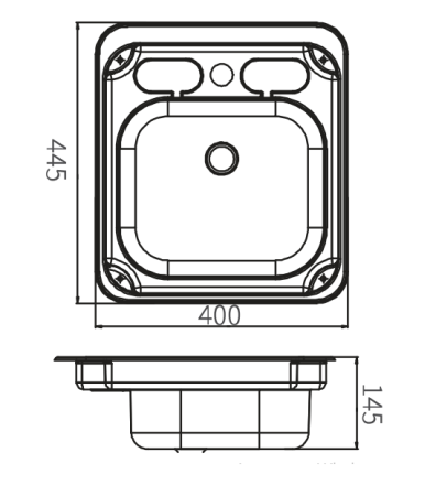 Раковина с крышкой GR-586B 445x400мм со смесителем и сливом
